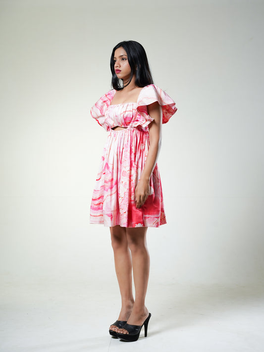 Bloom Ruffle Sleeve Dress