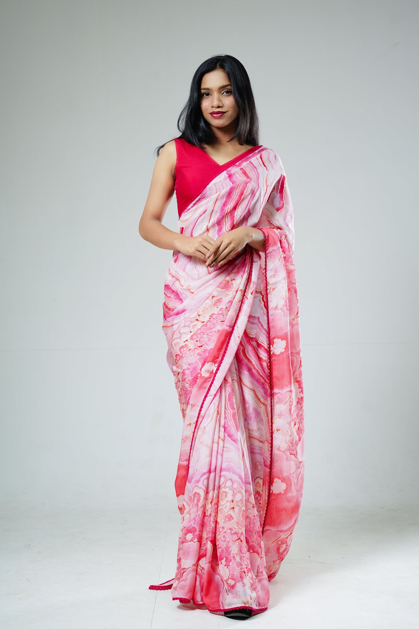Ripple Flow Lace Saree