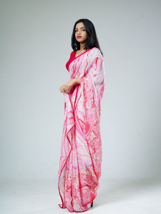 Ripple Flow Lace Saree