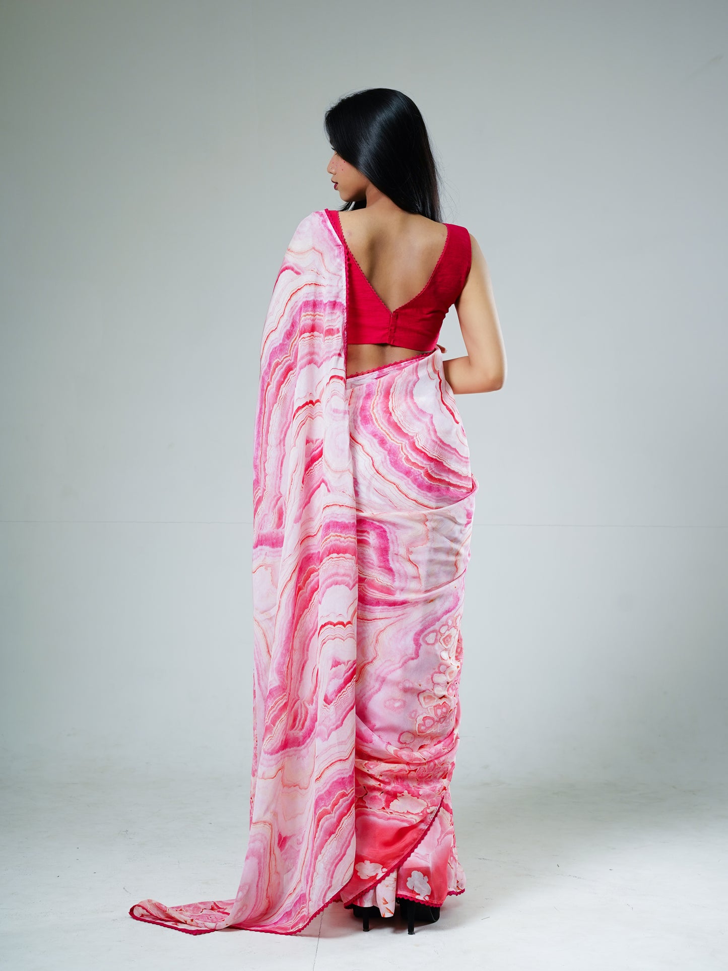 Ripple Flow Lace Saree