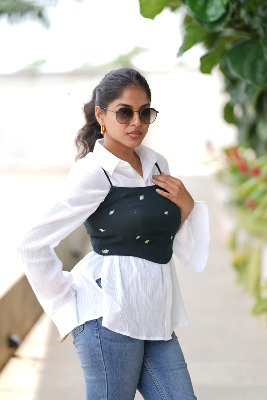 Teal Petal Corset and Shirt