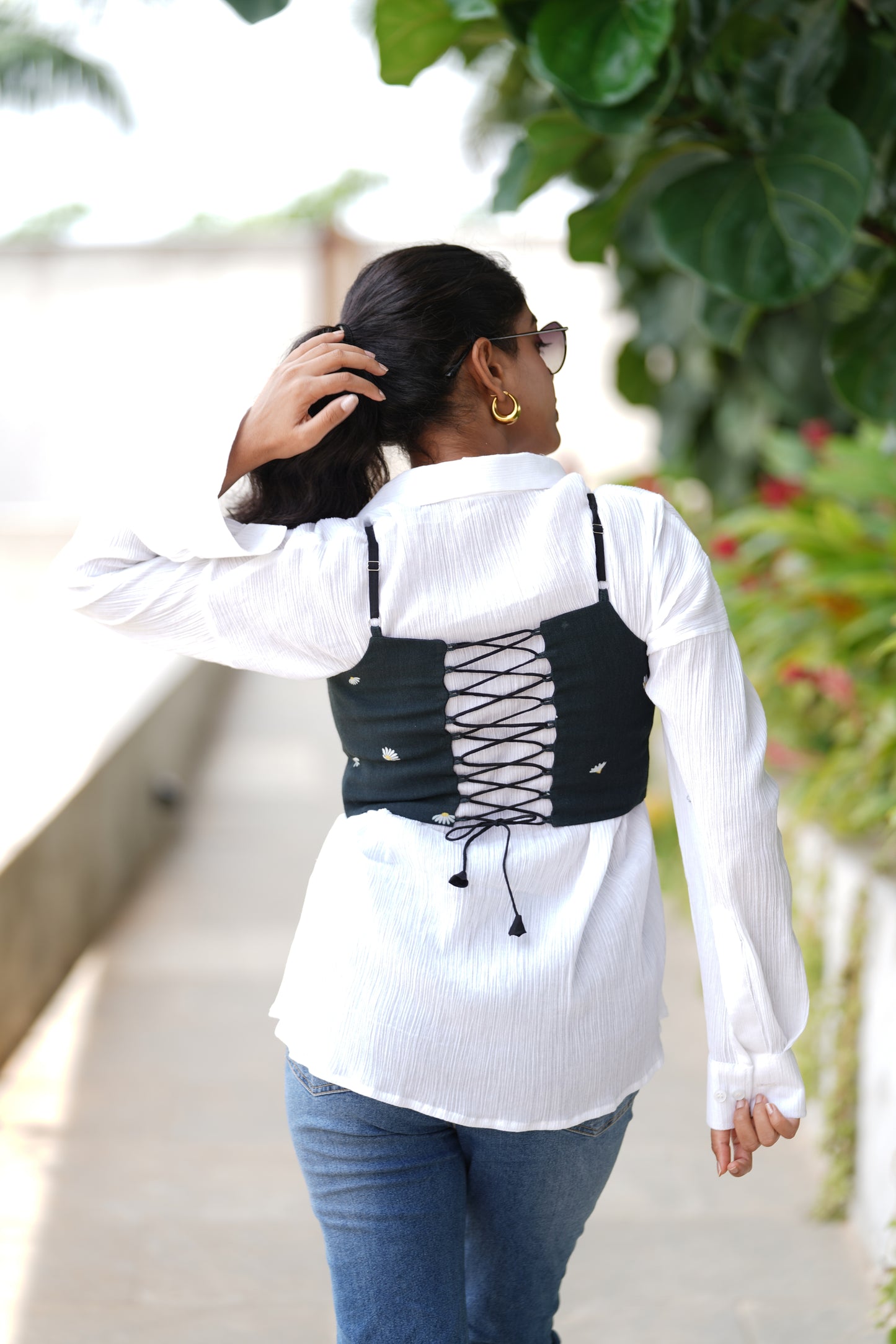 Teal Petal Corset and Shirt