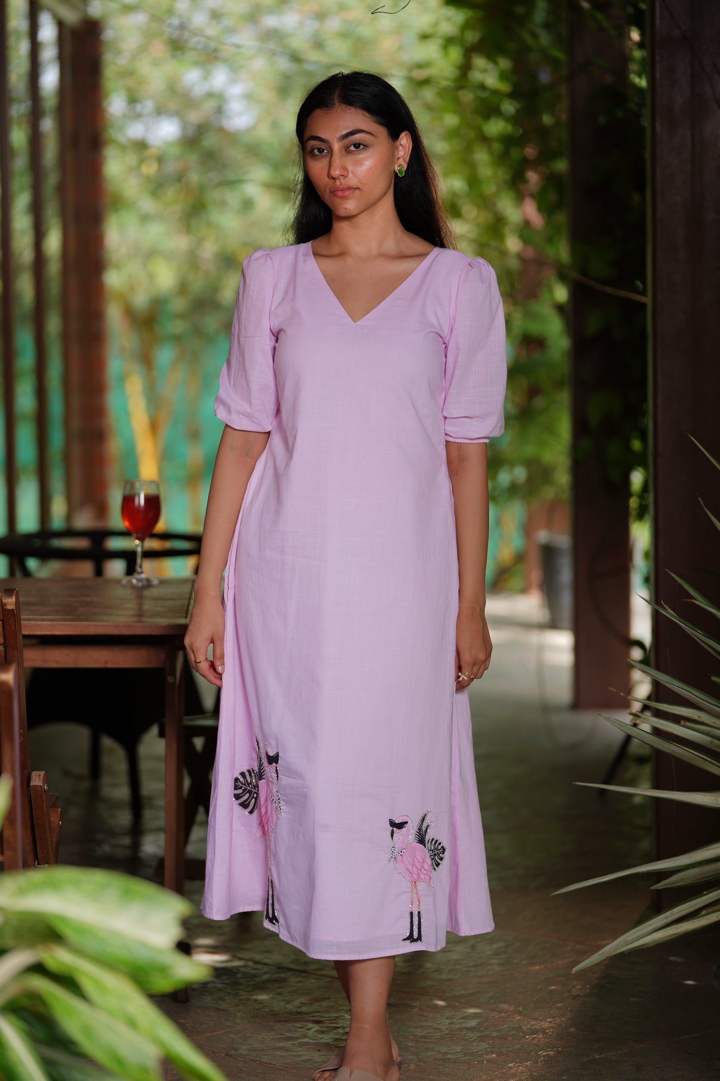 Flamingo Flutter Midi Dress