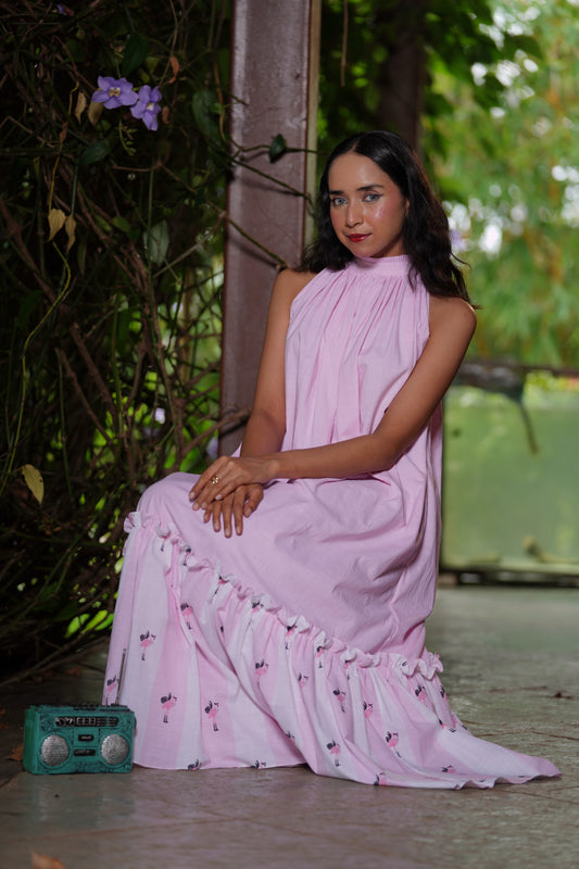 Flamingo Frill Dress