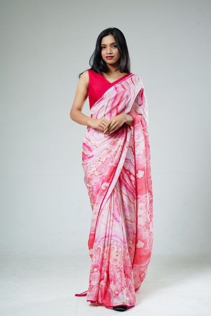 Ripple Flow Lace Saree