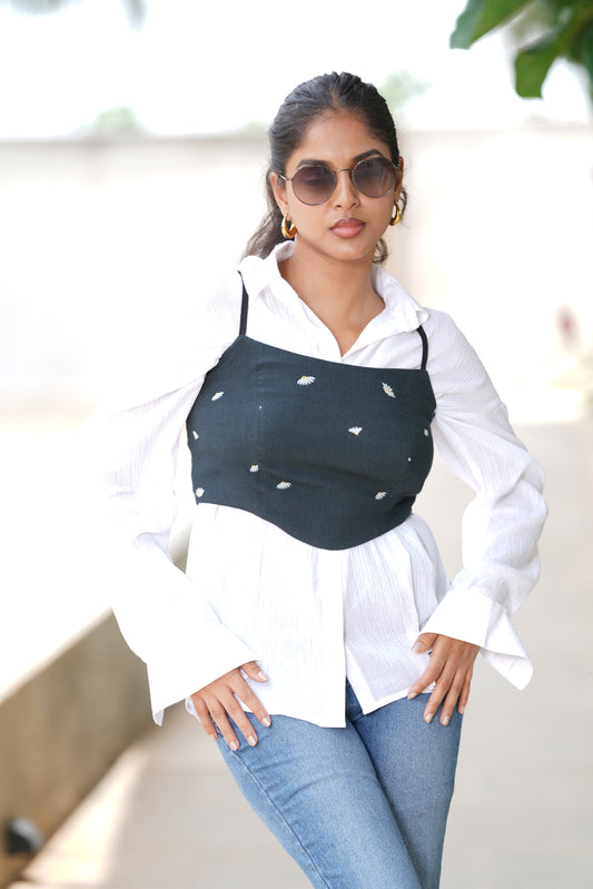 Teal Petal Corset and Shirt