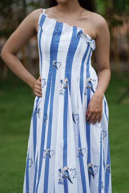 Blue Perch Stripe Dress